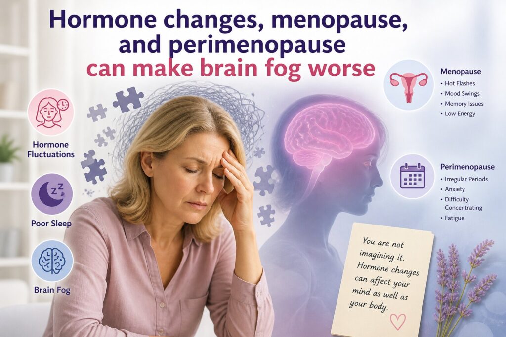 What Causes Brain Fog and How to Fix It Quickly 4 Hormone changes, menopause, and perimenopause can make brain